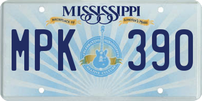 MS license plate MPK390