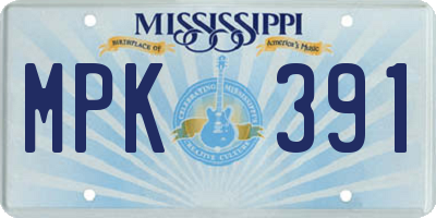 MS license plate MPK391
