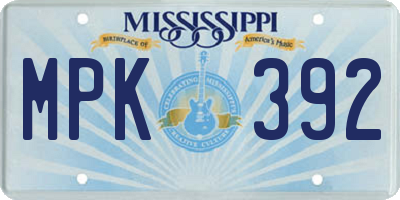 MS license plate MPK392