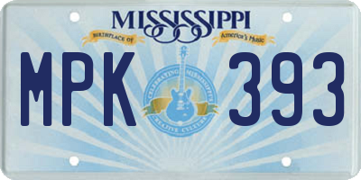 MS license plate MPK393