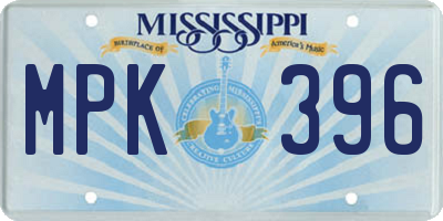 MS license plate MPK396