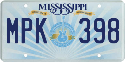 MS license plate MPK398