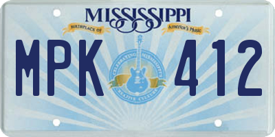 MS license plate MPK412