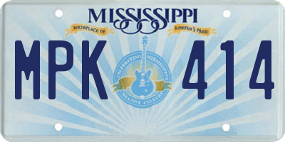 MS license plate MPK414