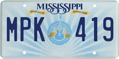 MS license plate MPK419