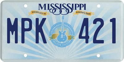 MS license plate MPK421