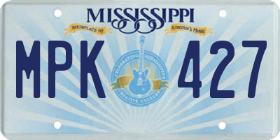 MS license plate MPK427