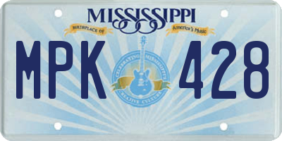 MS license plate MPK428