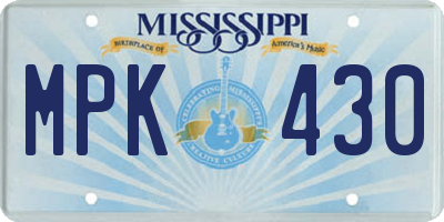 MS license plate MPK430