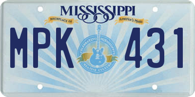 MS license plate MPK431