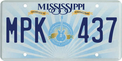 MS license plate MPK437