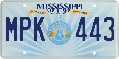 MS license plate MPK443