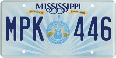 MS license plate MPK446