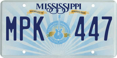 MS license plate MPK447