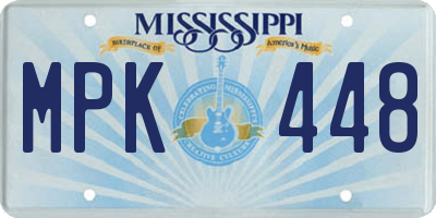 MS license plate MPK448