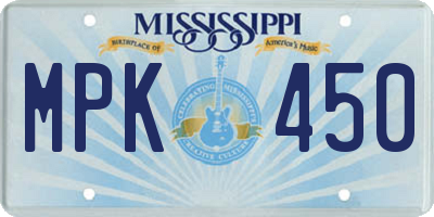 MS license plate MPK450