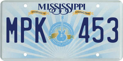 MS license plate MPK453