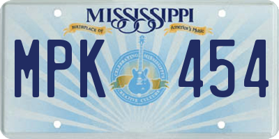 MS license plate MPK454
