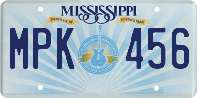 MS license plate MPK456
