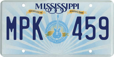 MS license plate MPK459