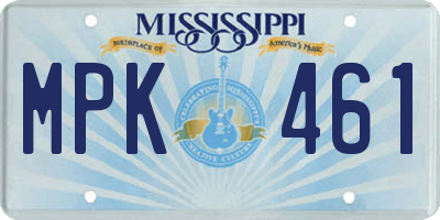 MS license plate MPK461