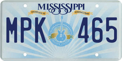 MS license plate MPK465