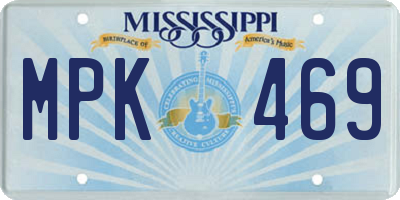 MS license plate MPK469