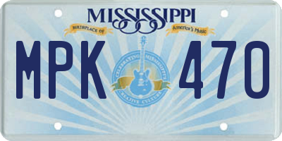 MS license plate MPK470