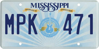 MS license plate MPK471