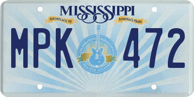 MS license plate MPK472