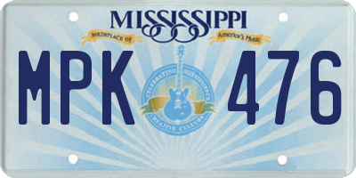 MS license plate MPK476