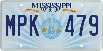 MS license plate MPK479