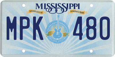 MS license plate MPK480