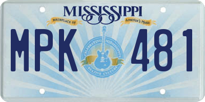 MS license plate MPK481