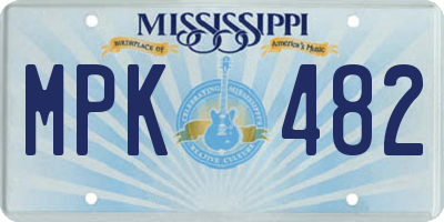 MS license plate MPK482