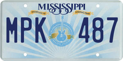 MS license plate MPK487