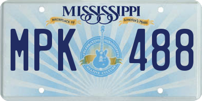 MS license plate MPK488