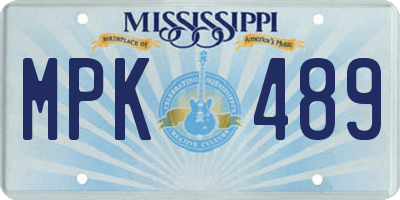 MS license plate MPK489