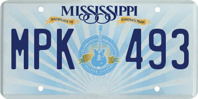 MS license plate MPK493