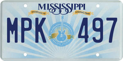 MS license plate MPK497