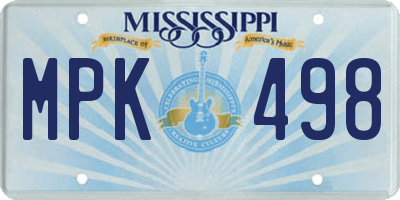 MS license plate MPK498