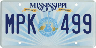 MS license plate MPK499