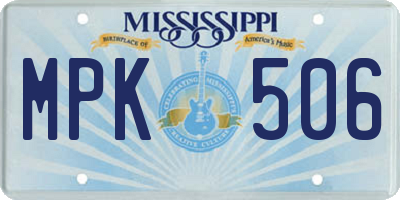 MS license plate MPK506