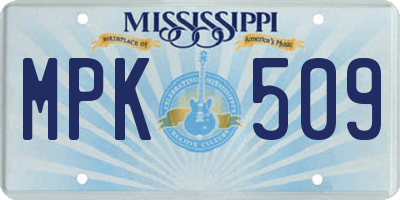 MS license plate MPK509
