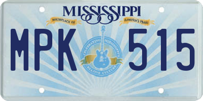 MS license plate MPK515
