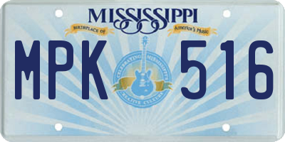 MS license plate MPK516