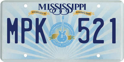 MS license plate MPK521