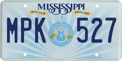 MS license plate MPK527