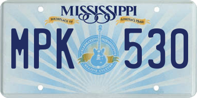 MS license plate MPK530