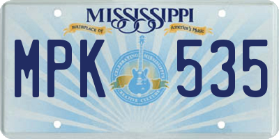 MS license plate MPK535